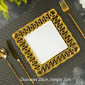 Axyaa Gold Plated Ceramic Steak Plate for Stylish Dining