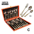 Axyaa 18Pcs Stainless Steel Cutlery Set in Gold Finish with Elegant Matte Handle