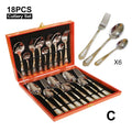 Axyaa 18-Piece Stainless Steel Gold Plated Cutlery Set with Matte Handle
