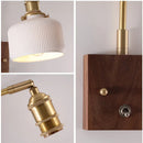 Axyaa Wood Ceramic Wall Sconce Lamp Brass Glass LED Wall Light
