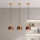 Axyaa Nordic LED Pendant Lamp Walnut Copper Hanging Light Fixtures