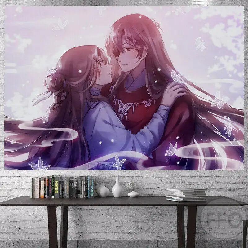 Heaven Officials Blessing Anime Tapestry Wall Hanging Aesthetic Room Decor - Axyaa