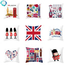 Axyaa London Cushion Cover: British Style Sofa Decor, Home Party Decoration Pillow Case