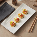 Axyaa Striped Ceramic Sushi Plate | Molecular Cuisine Restaurant Tableware