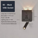Axyaa LED Wall Sconce Lamp with USB Port & Socket for Bedrooms, Restaurants.