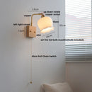 Axyaa Ash Wood LED Wall Fixture Rotatable Glass Bedside Lamp