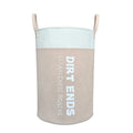 Axyaa Large Capacity Laundry Basket with Handle and Printed Letters for Home Organization.