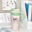 Axyaa Cute Thermos Water Bottle Insulated Stainless Steel Tumbler with Straw