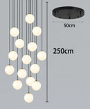 Axyaa LED Ring Stairs Pendant Light Chandeliers for Living Room and Dining Room