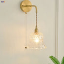 Axyaa Flower Glass LED Wall Sconce Pull Chain Switch Nordic Modern Light