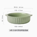 Axyaa Double Ear Baking Bowl, Ceramic Oven Steamed Egg Salad Plate