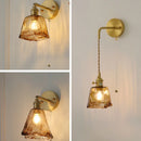 Axyaa Amber Vintage LED Wall Light Up Down Rotate Pull Chain Switch Bedside Lamp