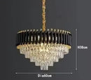 Axyaa Gold Body Black Metal Crystal Chandelier for Elegant Home Lighting