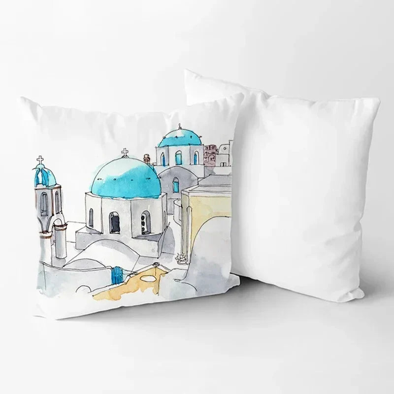 Axyaa World Buildings Printed Cushion Covers