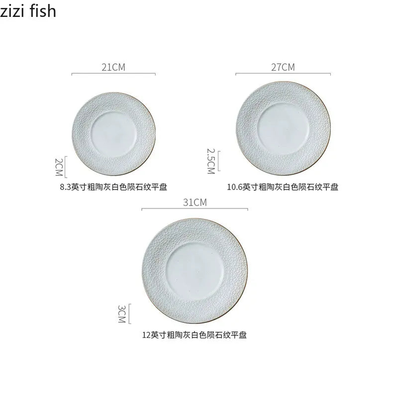 Axya Stone Grain Dinner Plate Set of 6