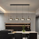 Axyaa Smoke Gray Glass Ceiling Lamp Fixtures - Modern Black 3-Light Pendant Lighting
