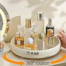Axyaa Rotating Cosmetic Skin Care Organizer Shelf - Desktop Storage Carousel for Bedroom