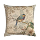 Axyaa Retro Bird Branch Linen Pillow Cover for Home Decor and Comfort