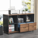 Axyaa Executive Desk Set with Lateral File Cabinet for Home Office Furniture