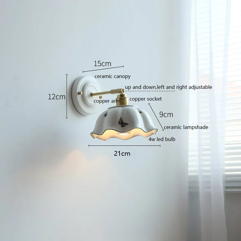 Axyaa Ceramic Wall Lamp LED Bathroom Mirror Stair Light Nordic Wandlamp