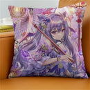 Axyaa Keqing Anime Cushion Cover Pillow Case for Home Sofa Bed Decor