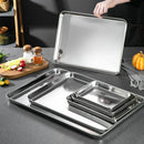 Axyaa Stainless Steel Food Serving Tray Set for BBQ Buffet Storage Organizers