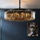 Axyaa Nordic Luxury LED Chandelier Ceiling Pendant Lights Amber Crystal Fixture
