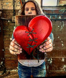 Axyaa Broken Heart Wooden Wall Decor - Gift, Home Decor & Room Accessory