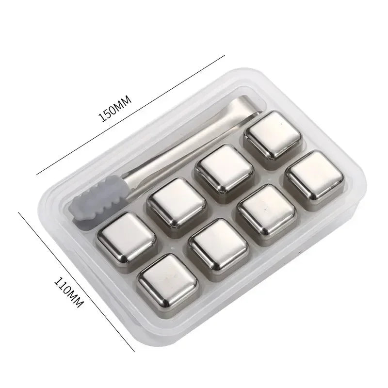 Axyaa Stainless Steel Ice Stones for Quick-freezing Beverages Cooling