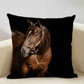 Axyaa Horse Pattern Cushion Cover 45x45cm Linen for Home Living Room Art Decoration