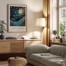 Axyaa Mountain Night View Canvas Print for Modern Home Decor