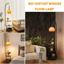Contemporary Orange Floor Lamp by Axyaa - Mid Century Style with Table & Storage