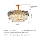 Axyaa Luxury Round Crystal Chandelier for Modern Living Room and Kitchen Island