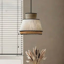 Axyaa Minimalist Cloth Rattan Pendant Lights for Living Room, Dining Room, Kitchen
