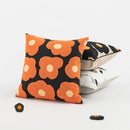 Axyaa Poppy Floral Embroidery Cushion Cover Blue Orange 45x45cm Home Decor for Living Room
