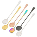 Axyaa Stainless Steel Long Handle Spoon Set for Coffee Dessert Milkshake Ice Cream