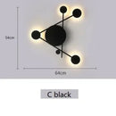 Axyaa Black Metal Wall Lamps Moon Decorative LED Lights for Living Room