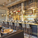 Axyaa Blue Glass LED Pendant Lamp for Coffee Shop & Bar Counter Chandelier