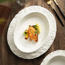 Axyaa Rock-Patterned Ceramic Deep Dish Plate Set for a High-Sense Dining Experience