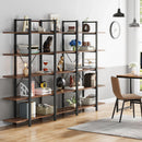 Axyaa 5-Tier Industrial Bookshelf, Vintage Style Bookcase 72"H x 47"L 12"W