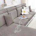 Axyaa Flocking Sofa Seat Cushion Cover Stretch Slipcover for Living Room Decor
