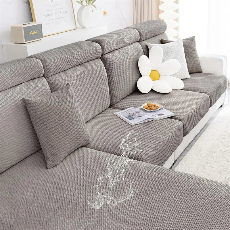 Axyaa Flocking Sofa Seat Cushion Cover Stretch Slipcover for Living Room Decor