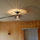 Axyaa Nordic Vertigo Straw Hat Pendant Lights French Fabric Living Room Bedroom Lamp