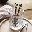 Axya Retro Tableware Set: Gold Plated Stainless Steel Spoon, Fork, Coffee Spoon