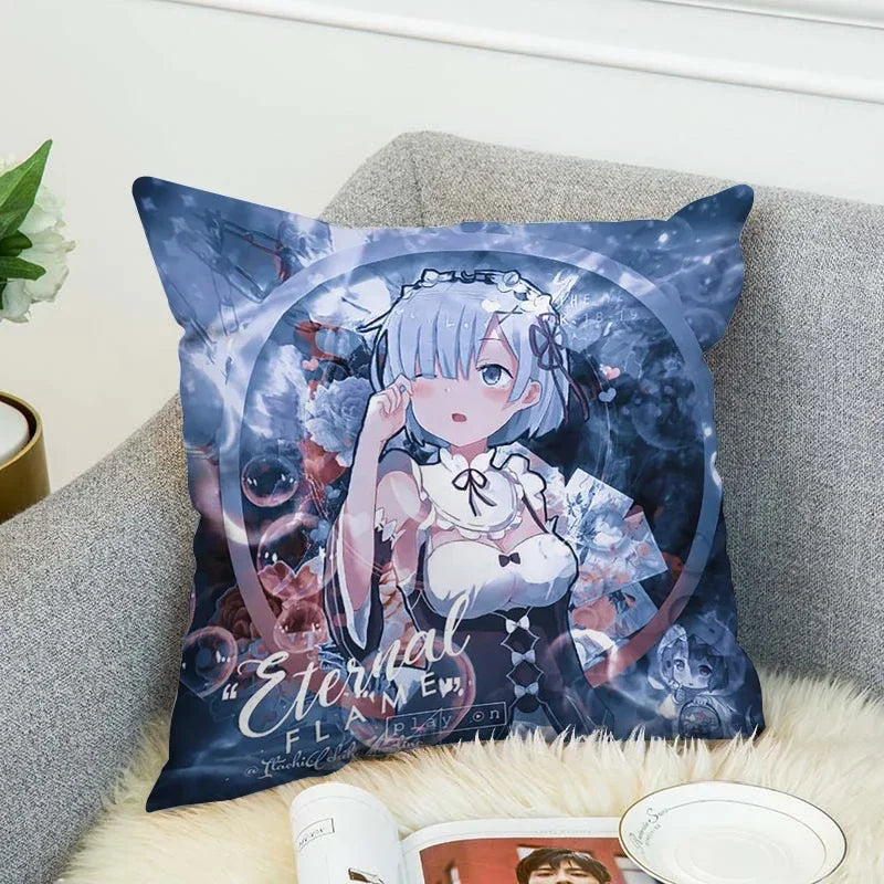 Axyaa Anime Pillow Cover 40x40 Decorative Cushion Covers for Home Sofa