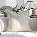 Axyaa Striped Fringed Cushion Cover - Boho Stylish Home Decor 45x45cm