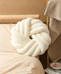 Axyaa Velvet Knot Pillow Large Round Decorative for Home Couch Office
