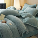 Axyaa Winter Fleece Jacquard Duvet Cover Set - Coffee Twin King Size