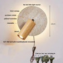 Axyaa Nordic Modern Yellow Travertine Stone Wall Sconce