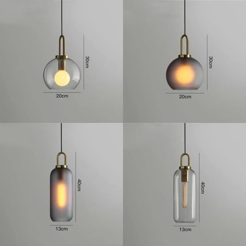 Axyaa Smoke Glass Pendant Lights for Home Decor & Lighting